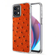 Orange Ostrich Print Slim Cover For Motorola Moto G (Power, Stylus, Play, 5G), Print in USA