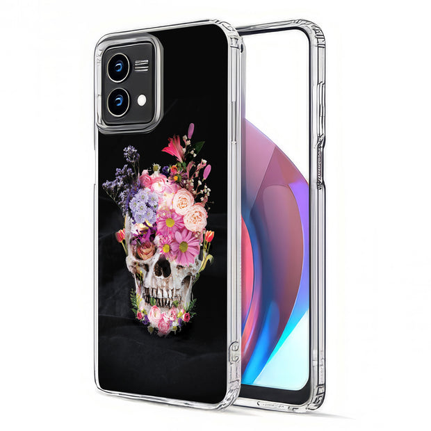 Flower Skull Print Slim Cover For Motorola Moto G (Power, Stylus, Play, 5G), Print in USA