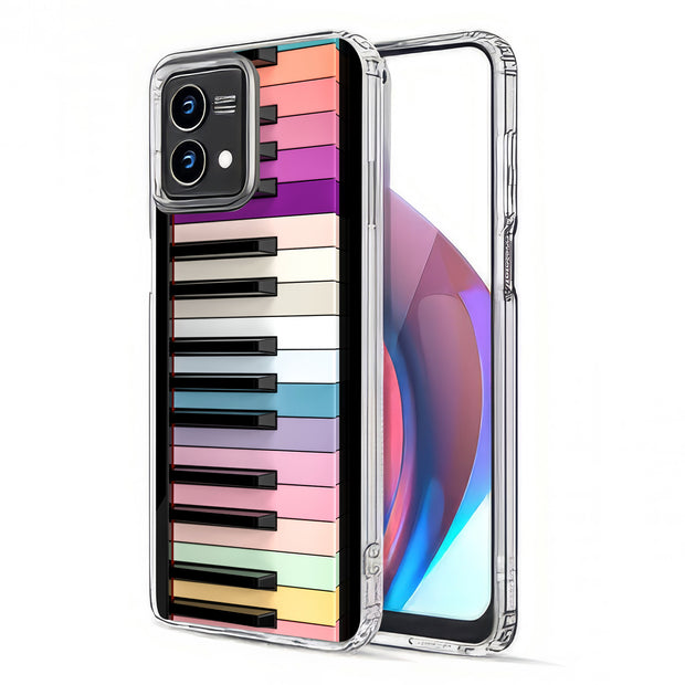 Rainbow Piano Print Slim Cover For Motorola Moto G (Power, Stylus, Play, 5G), Print in USA