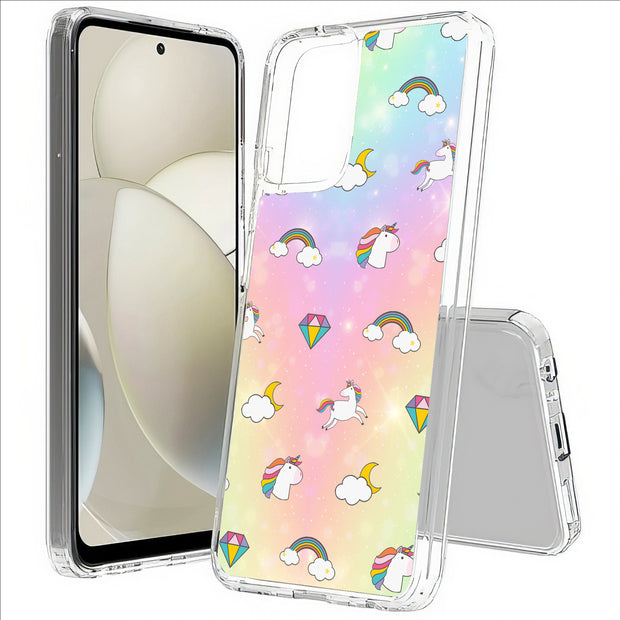 Rainbow Unicorn Print Slim Cover For Motorola Moto G (Power, Stylus, Play, 5G), Print in USA