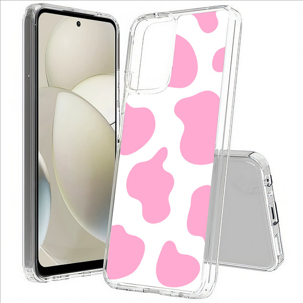 Cow Shape Pink Print Slim Cover For Motorola Moto G (Power, Stylus, Play, 5G), Print in USA