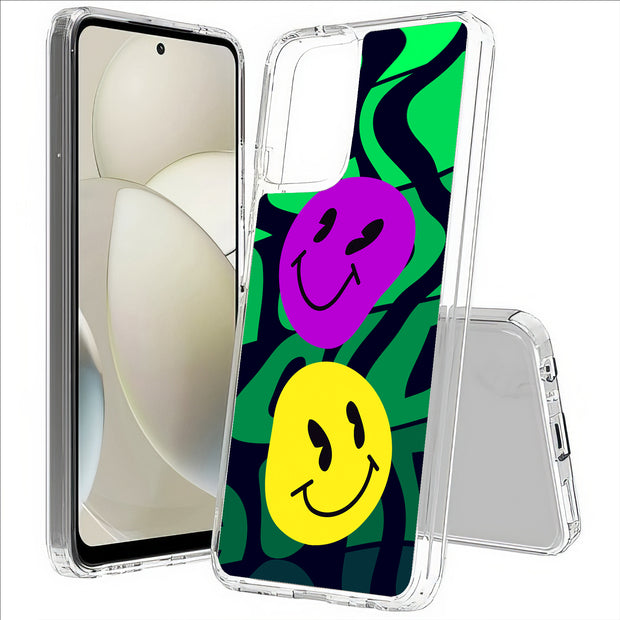 Acid Smile Face Print Slim Cover For Motorola Moto G (Power, Stylus, Play, 5G), Print in USA