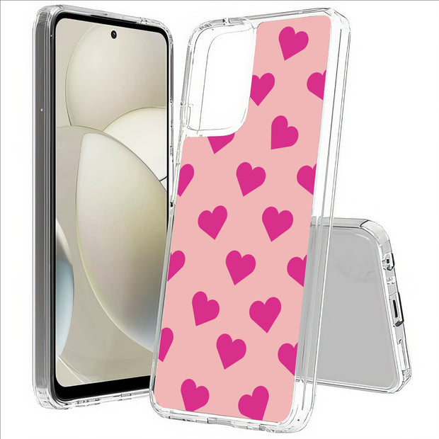 Cute Pink Love Print Slim Cover For Motorola Moto G (Power, Stylus, Play, 5G), Print in USA