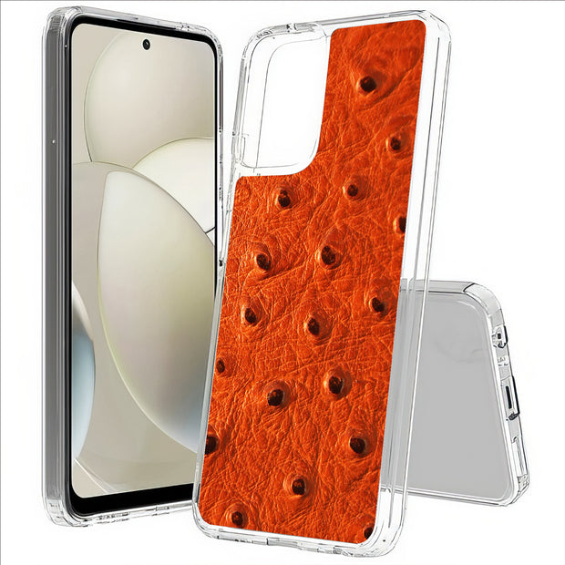 Orange Ostrich Print Slim Cover For Motorola Moto G (Power, Stylus, Play, 5G), Print in USA