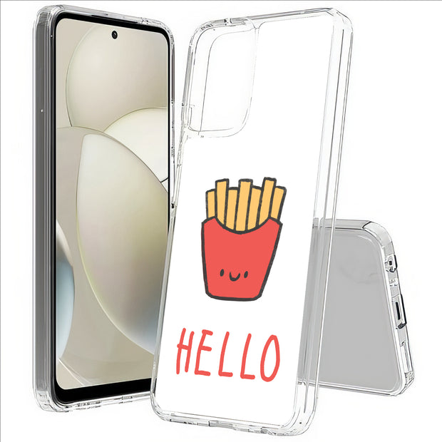 Hello Fries Print Slim Cover For Motorola Moto G (Power, Stylus, Play, 5G), Print in USA