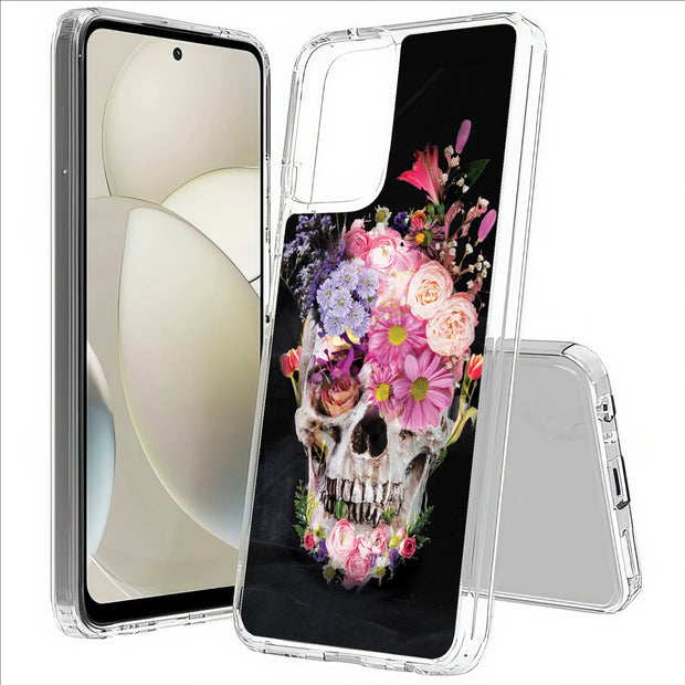 Flower Skull Print Slim Cover For Motorola Moto G (Power, Stylus, Play, 5G), Print in USA