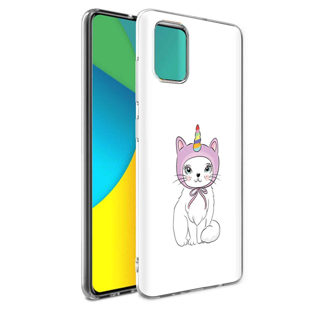 Unicorn Kitty Print Slim Cover For Samsung Galaxy A (A42, A35, A25, A15, A11, A03S), Print in USA