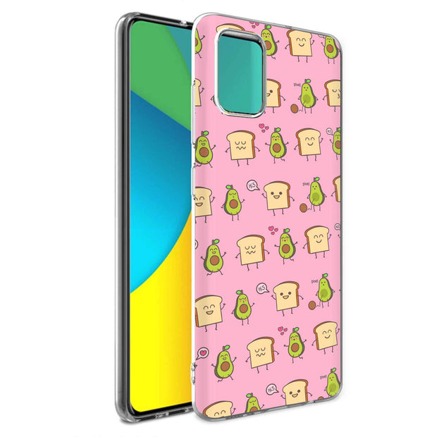 Pink Avocado Print Slim Cover For Samsung Galaxy A (A42, A35, A25, A15, A11, A03S), Print in USA