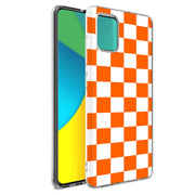 Orange Checker Print Slim Cover For Samsung Galaxy A (A42, A35, A25, A15, A11, A03S), Print in USA