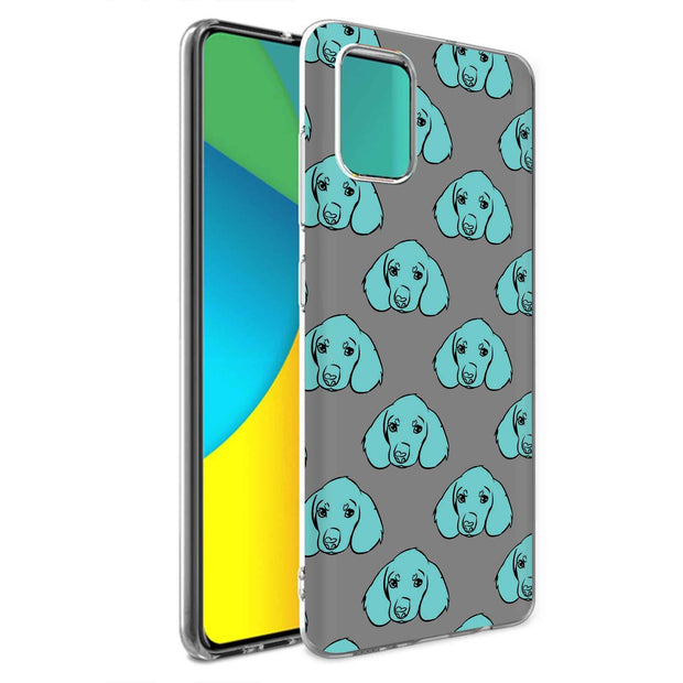 Blue Dog Print Slim Cover For Samsung Galaxy A (A42, A35, A25, A15, A11, A03S), Print in USA