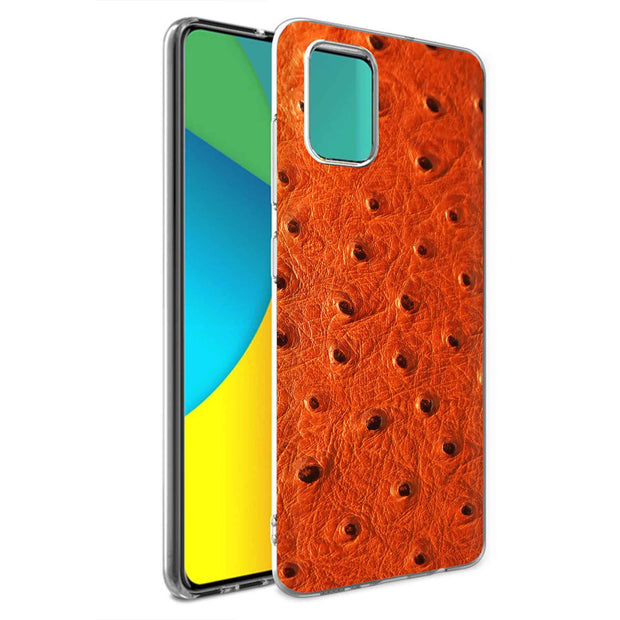 Orange Ostrich Print Slim Cover For Samsung Galaxy A (A42, A35, A25, A15, A11, A03S), Print in USA