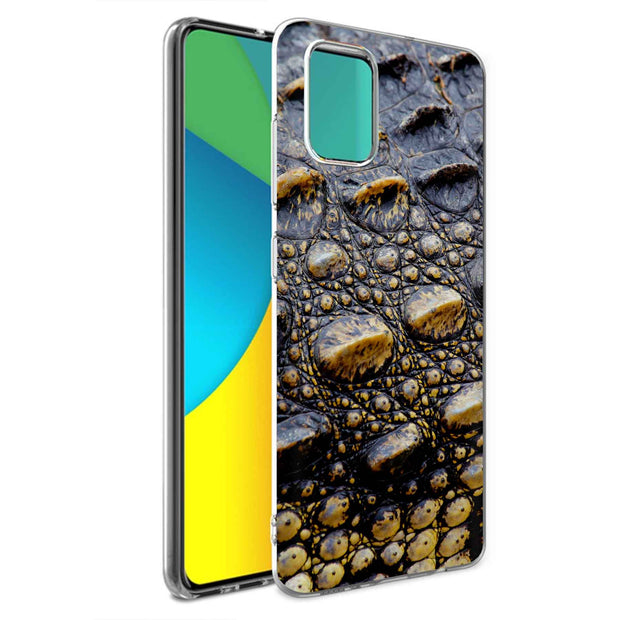 Black Crocodile Print Slim Cover For Samsung Galaxy A (A42, A35, A25, A15, A11, A03S), Print in USA