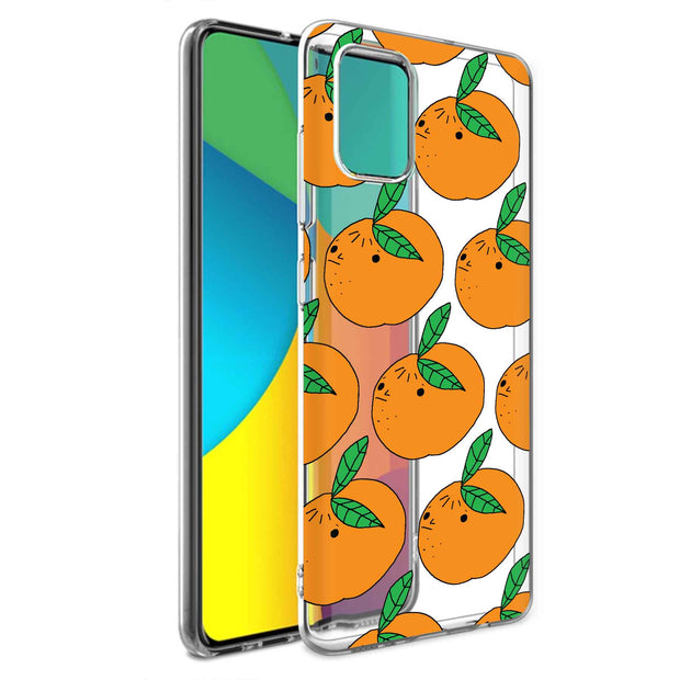 Orange Fruit Print Slim Cover For Samsung Galaxy A (A42, A35, A25, A15, A11, A03S), Print in USA