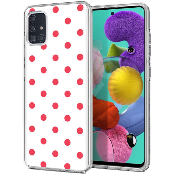 Dots White Print Slim Cover For Samsung Galaxy A (A42, A35, A25, A15, A11, A03S), Print in USA