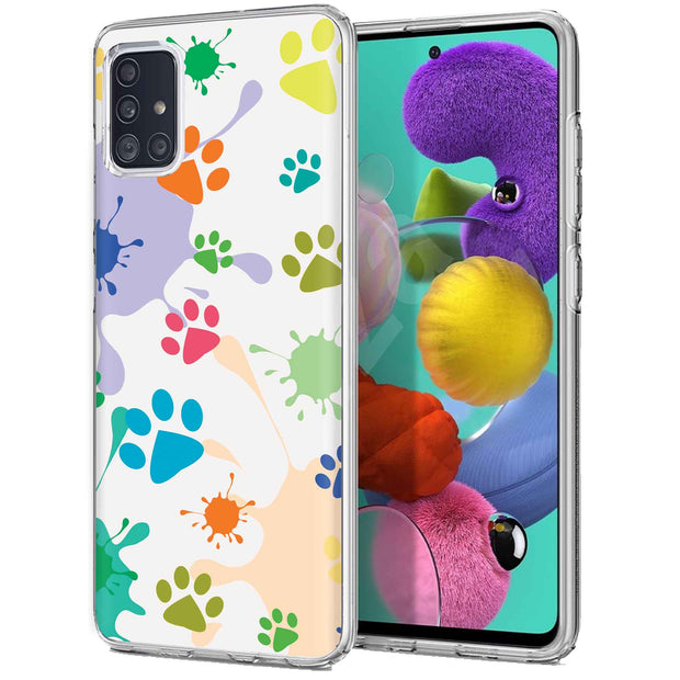 Paw Color  Print Slim Cover For Samsung Galaxy A (A42, A35, A25, A15, A11, A03S), Print in USA