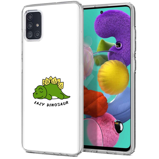 Lazy Dinosaur Print Slim Cover For Samsung Galaxy A (A42, A35, A25, A15, A11, A03S), Print in USA