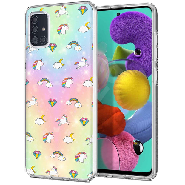 Rainbow Unicorn Print Slim Cover For Samsung Galaxy A (A42, A35, A25, A15, A11, A03S), Print in USA