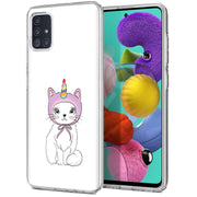 Unicorn Kitty Print Slim Cover For Samsung Galaxy A (A42, A35, A25, A15, A11, A03S), Print in USA