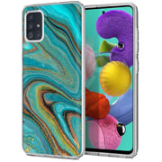 Gold Blu Marble Print Slim Cover For Samsung Galaxy A (A42, A35, A25, A15, A11, A03S), Print in USA