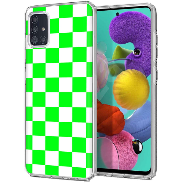 Bright Checker Print Slim Cover For Samsung Galaxy A (A42, A35, A25, A15, A11, A03S), Print in USA