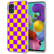 Yellow Checker Print Slim Cover For Samsung Galaxy A (A42, A35, A25, A15, A11, A03S), Print in USA