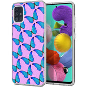 Blue Butterfly Print Slim Cover For Samsung Galaxy A (A42, A35, A25, A15, A11, A03S), Print in USA