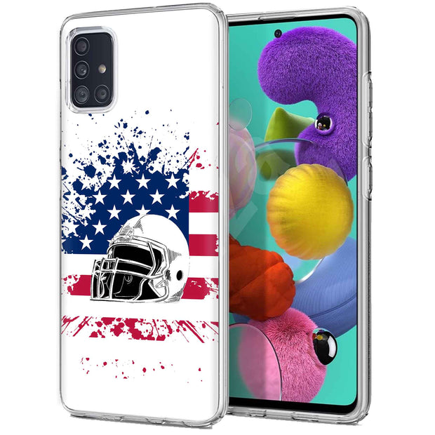 USA Flag Helmet Print Slim Cover For Samsung Galaxy A (A42, A35, A25, A15, A11, A03S), Print in USA