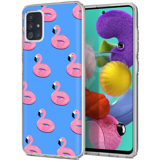 Cute Flamingo Print Slim Cover For Samsung Galaxy A (A42, A35, A25, A15, A11, A03S), Print in USA