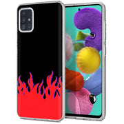 Red Flames Print Slim Cover For Samsung Galaxy A (A42, A35, A25, A15, A11, A03S), Print in USA