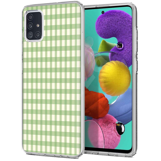 Green Lines Print Slim Cover For Samsung Galaxy A (A42, A35, A25, A15, A11, A03S), Print in USA