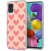 Red Hearts Print Slim Cover For Samsung Galaxy A (A42, A35, A25, A15, A11, A03S), Print in USA