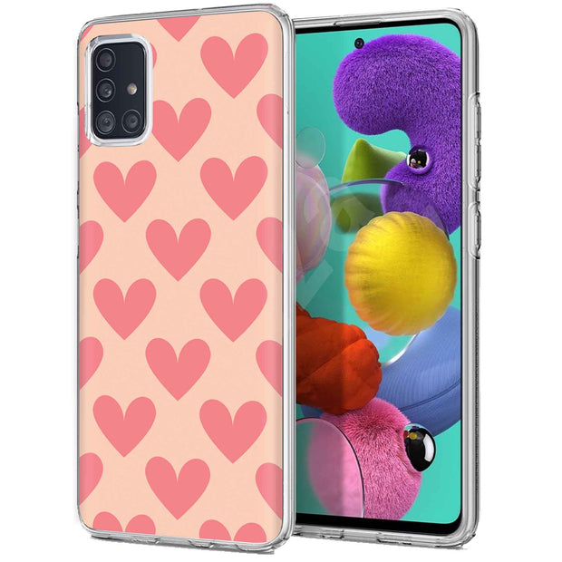 Red Hearts Print Slim Cover For Samsung Galaxy A (A42, A35, A25, A15, A11, A03S), Print in USA