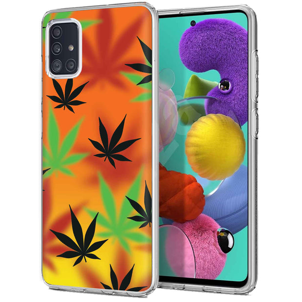 Color Marijuana Print Slim Cover For Samsung Galaxy A (A42, A35, A25, A15, A11, A03S), Print in USA