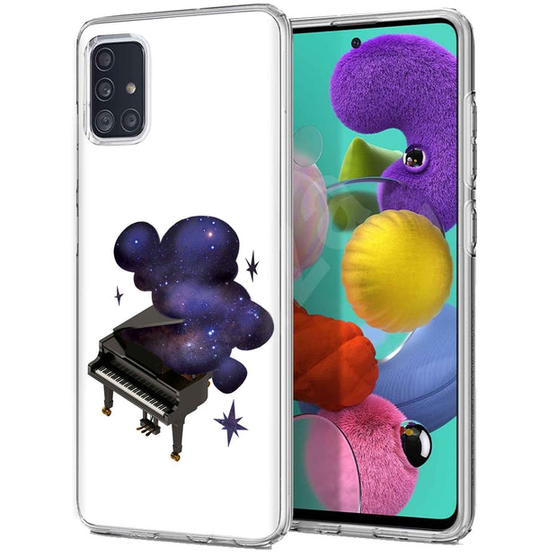 Space Piano Print Slim Cover For Samsung Galaxy A (A42, A35, A25, A15, A11, A03S), Print in USA