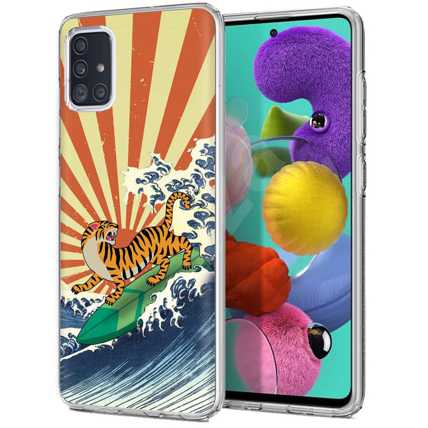 Japanese Tiger Print Slim Cover For Samsung Galaxy A (A42, A35, A25, A15, A11, A03S), Print in USA