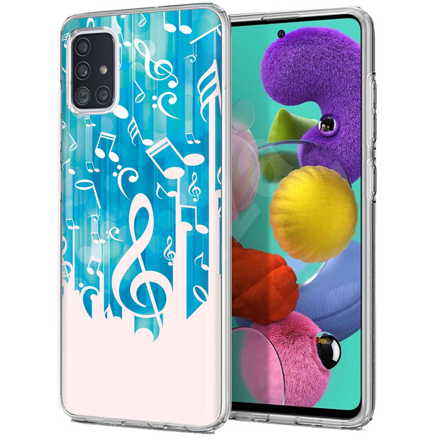 Music Note Print Slim Cover For Samsung Galaxy A (A42, A35, A25, A15, A11, A03S), Print in USA