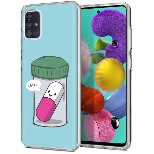 Pill Say Chill Print Slim Cover For Samsung Galaxy A (A42, A35, A25, A15, A11, A03S), Print in USA