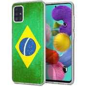 Old Flag Brazil Print Slim Cover For Samsung Galaxy A (A42, A35, A25, A15, A11, A03S), Print in USA