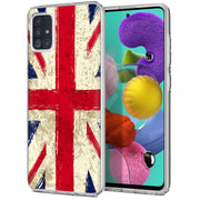 Old UK Flag Print Slim Cover For Samsung Galaxy A (A42, A35, A25, A15, A11, A03S), Print in USA