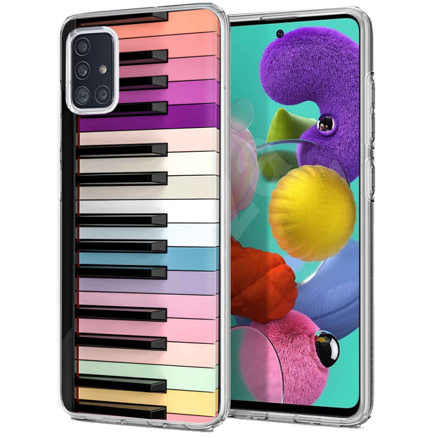 Rainbow Piano Print Slim Cover For Samsung Galaxy A (A42, A35, A25, A15, A11, A03S), Print in USA