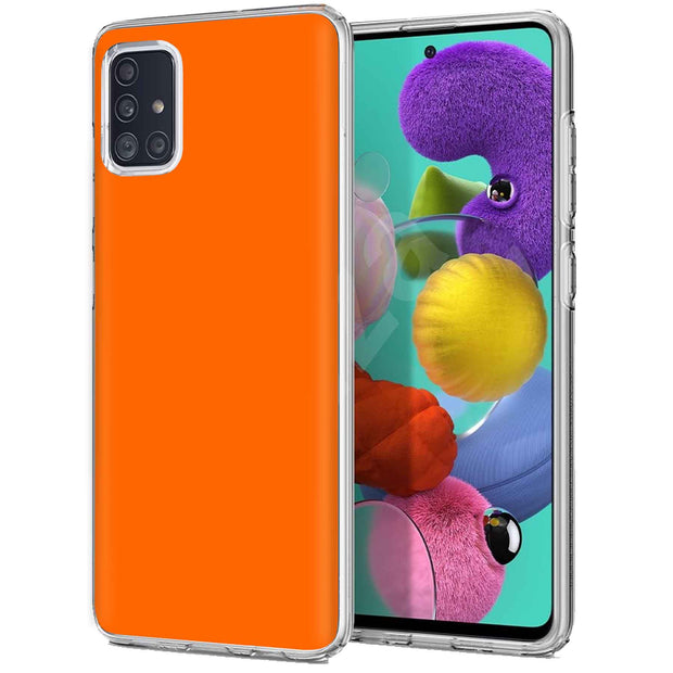 Vivid Orange Print Slim Cover For Samsung Galaxy A (A42, A35, A25, A15, A11, A03S), Print in USA