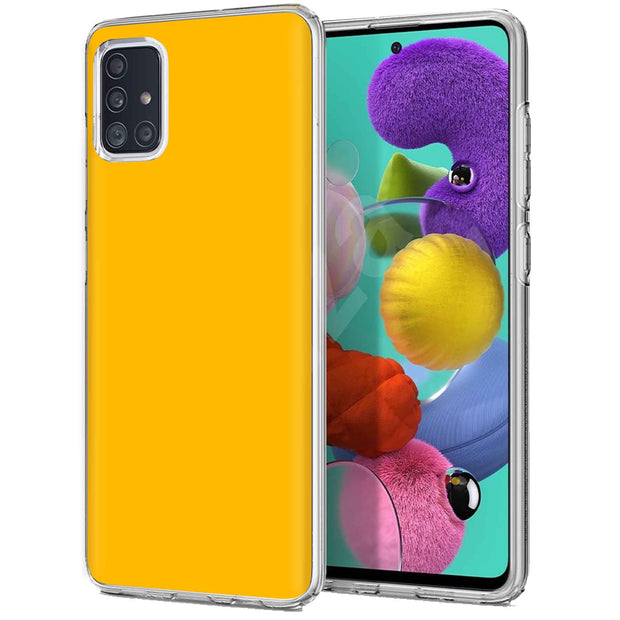 Yellow Orange Print Slim Cover For Samsung Galaxy A (A42, A35, A25, A15, A11, A03S), Print in USA