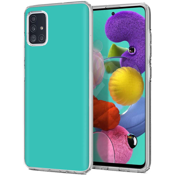 Cyan Green Print Slim Cover For Samsung Galaxy A (A42, A35, A25, A15, A11, A03S), Print in USA