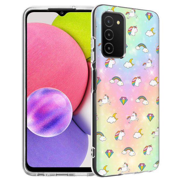 Rainbow Unicorn Print Slim Cover For Samsung Galaxy A (A42, A35, A25, A15, A11, A03S), Print in USA