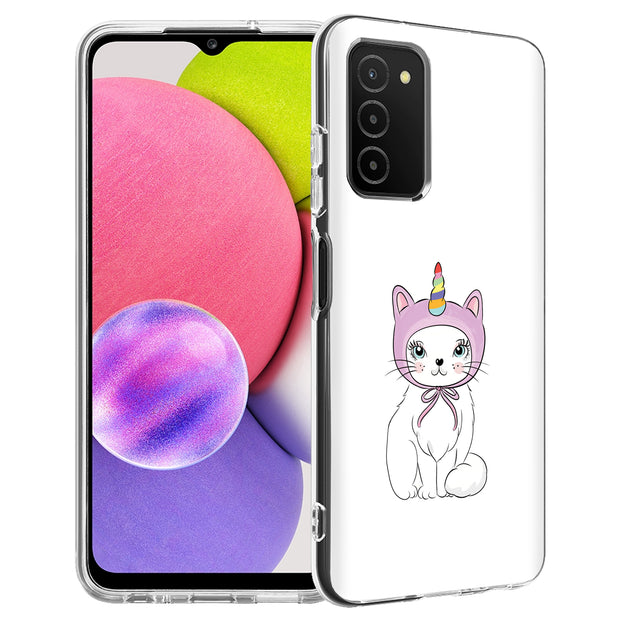 Unicorn Kitty Print Slim Cover For Samsung Galaxy A (A42, A35, A25, A15, A11, A03S), Print in USA