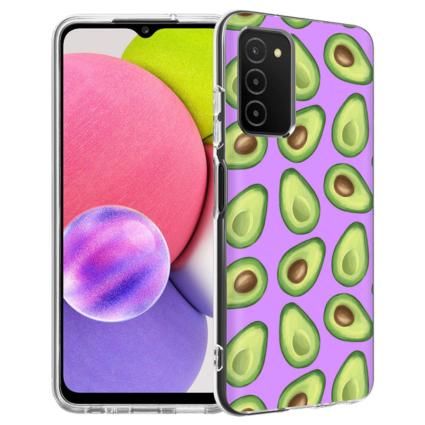 Green Avocado Print Slim Cover For Samsung Galaxy A (A42, A35, A25, A15, A11, A03S), Print in USA