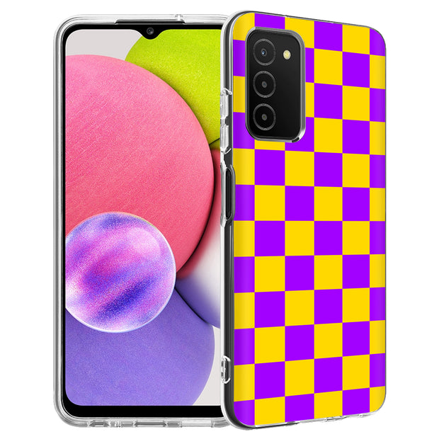 Yellow Checker Print Slim Cover For Samsung Galaxy A (A42, A35, A25, A15, A11, A03S), Print in USA