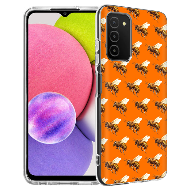 Bee Pattern Print Slim Cover For Samsung Galaxy A (A42, A35, A25, A15, A11, A03S), Print in USA