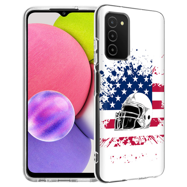 USA Flag Helmet Print Slim Cover For Samsung Galaxy A (A42, A35, A25, A15, A11, A03S), Print in USA