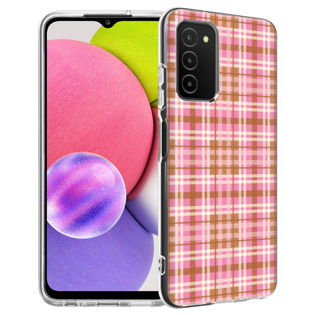 Plaid Grid Line Print Slim Cover For Samsung Galaxy A (A42, A35, A25, A15, A11, A03S), Print in USA